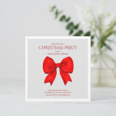 Modern Red Bow kerstfeest Kaart (Staand voorkant)