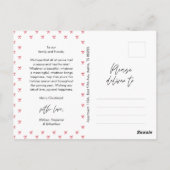 Modern Red Bow Pattern Familie Foto Kerstmis Briefkaart (Achterkant)