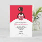 Modern Red Bridal Shower Kaart (Staand voorkant)