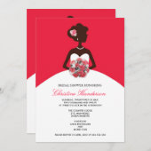 Modern Red Bridal Shower Kaart (Voorkant / Achterkant)