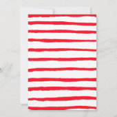 Modern Red Brush Script Photo Afstuderen Aankondiging (Achterkant)