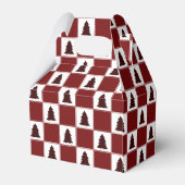 Modern Red Buffalo met kerstboomstructuur Bedankdoosjes (Achterkant)
