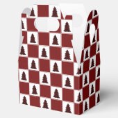 Modern Red Buffalo met kerstboomstructuur Bedankdoosjes (Geopend)