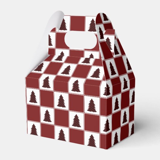Modern Red Buffalo met kerstboomstructuur Bedankdoosjes (Voorkant Zijde)