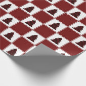 Modern Red Buffalo met kerstboomstructuur Cadeaupapier (Hoek)