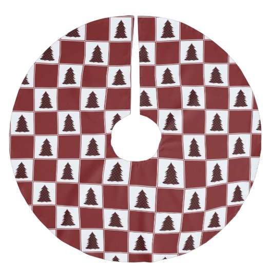 Modern Red Buffalo met kerstboomstructuur Kerstboom Rok (Voorkant)