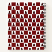 Modern Red Buffalo met kerstboomstructuur Notitieboek (Achterkant)