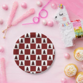 Modern Red Buffalo met kerstboomstructuur Papieren Bordje (Feest)