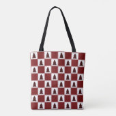 Modern Red Buffalo met kerstboomstructuur Tote Bag (Achterkant)