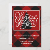 Modern Red Buffalo met kerstmis Feestdagenkaart (Voorkant)