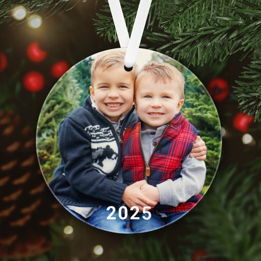 Modern Red Buffalo Pset Holiday Photo Keepomwille Ornament