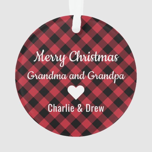 Modern Red Buffalo Pset Holiday Photo Keepomwille Ornament (achterkant)