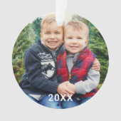 Modern Red Buffalo Pset Holiday Photo Keepomwille Ornament (voorkant)