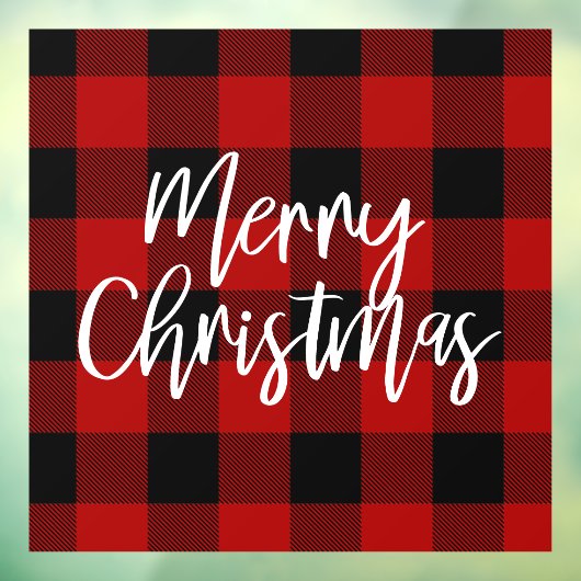 Modern Red Buffalo Pset Merry kerst Raamsticker (Vel 3)