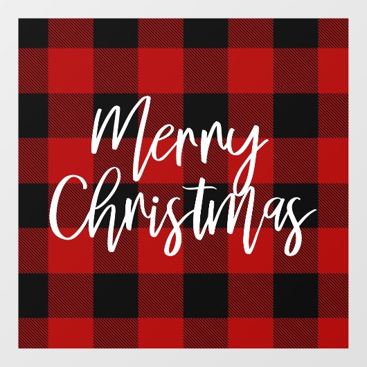 Modern Red Buffalo Pset Merry kerst Raamsticker (Vel)