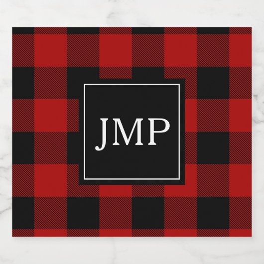 Modern Red Buffalo Pset | Persoonlijk Initiaal Bier Etiket (Enkel label)