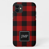 Modern Red Buffalo Pset | Persoonlijk Initiaal Case-Mate iPhone Case (Achterkant)