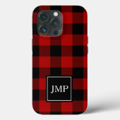 Modern Red Buffalo Pset | Persoonlijk Initiaal Case-Mate iPhone Case (Achterkant)