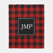Modern Red Buffalo Pset | Persoonlijk Initiaal Fleece Deken (Voorkant)