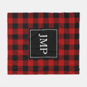 Modern Red Buffalo Pset | Persoonlijk Initiaal Fleece Deken (Voorkant (Horizontaal))