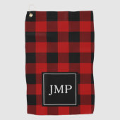 Modern Red Buffalo Pset | Persoonlijk Initiaal Golfhanddoek (Voorkant)