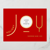 Modern Red Business Gold Foil Holiday Post Kaart (Voorkant)