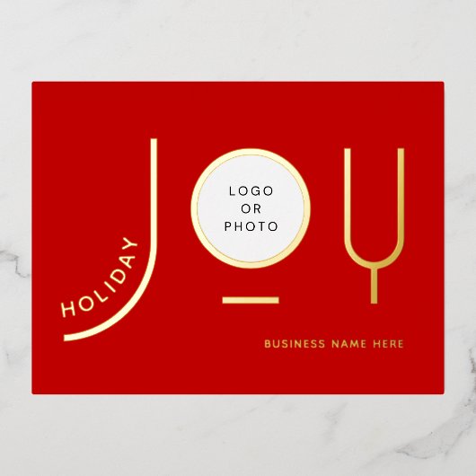 Modern Red Business Gold Foil Holiday Post Kaart (Voorkant)
