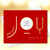 Modern Red Business Gold Foil Holiday Post Kaart