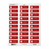 Modern Red Business Logo Christmas Return Address Etiket (Full Sheet)