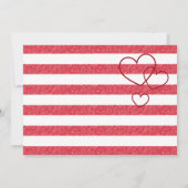 Modern Red Chalk Stripes Horizontal Baby Shower Kaart (Achterkant)