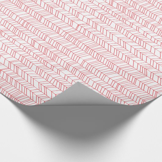 Modern Red Chevron Gift Wrapping Paper Cadeaupapier (Hoek)