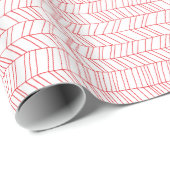Modern Red Chevron Gift Wrapping Paper Cadeaupapier (Rol Hoek)