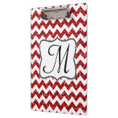 Modern Red Chevron Monogram Initiaal Klembord (Links)