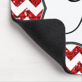 Modern Red Chevron Monogram Initiaal Muismat (Hoek)