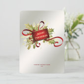 Modern Red Christmas Holiday Card Feestdagenkaart (Staand voorkant)