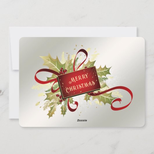 Modern Red Christmas Holiday Card Feestdagenkaart (Achterkant)