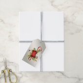 Modern Red Christmas Holiday Gift Label Cadeaulabel (Met Touw)
