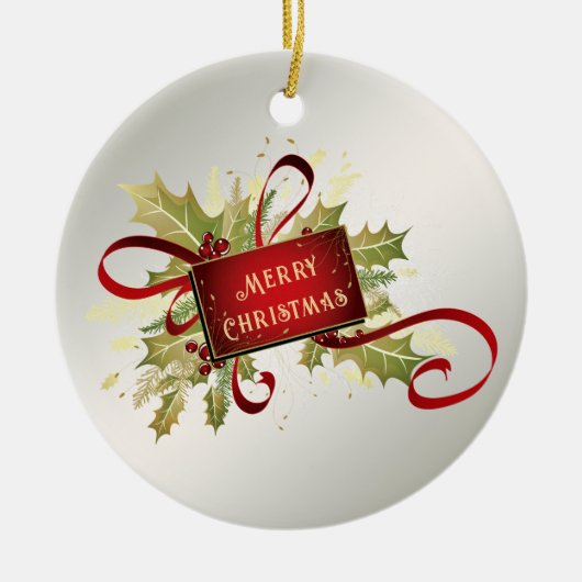 Modern Red Christmas Holiday Ornament (Voorkant)