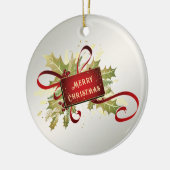 Modern Red Christmas Holiday Ornament (Links)