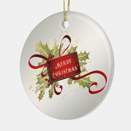 Modern Red Christmas Holiday Ornament (Links)