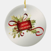 Modern Red Christmas Holiday Ornament (Achterkant)