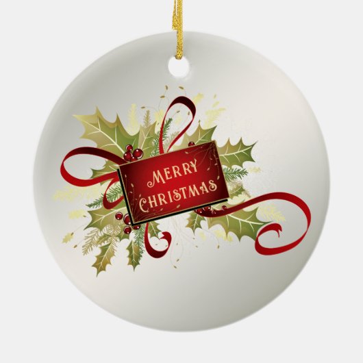 Modern Red Christmas Holiday Ornament (Achterkant)