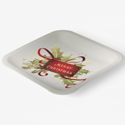 Modern Red Christmas Holiday Paper Bord (Gebogen)