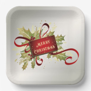 Modern Red Christmas Holiday Paper Bord
