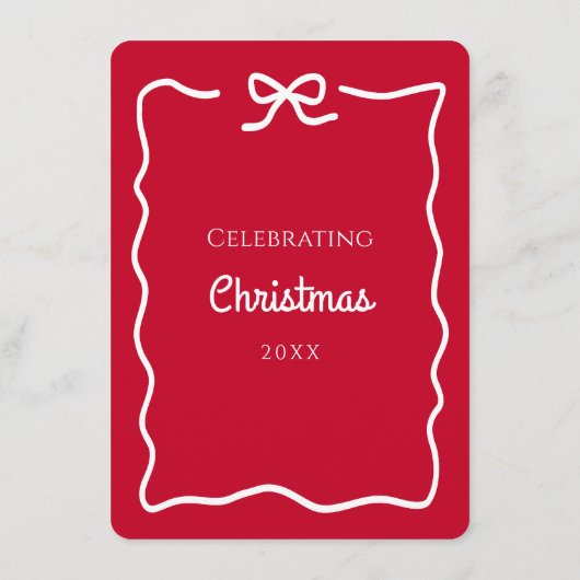 Modern Red Christmas Menu (Achterkant)