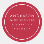 Modern Red Circle Lijst retour adres label (Voorkant)