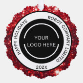 Modern Red Company Logo and Name  Ornament Kaart (Voorkant)