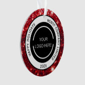 Modern Red Company Logo en naam Ornament (voorkant)