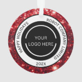 Modern Red Company Logo en naam Ornament (achterkant)