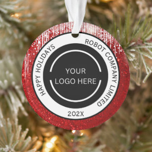 Modern Red Company Logo en naam Ornament